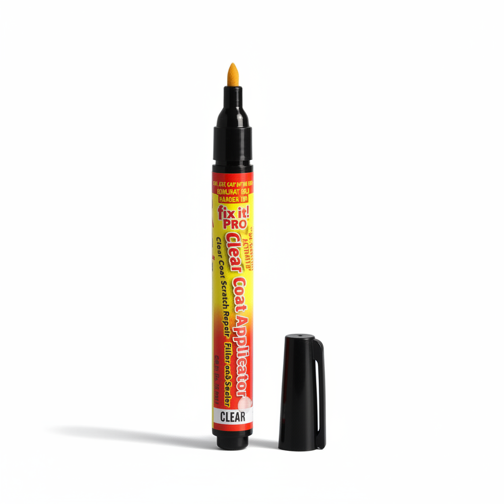 Fix it Pro scratch repair pen hero shot with retail packaging on white background